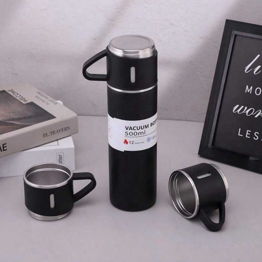 1 Set Stainless Steel Thermal Cup, Double Layer Leakproof Insulated Water Bottle - Picture 8 of 15